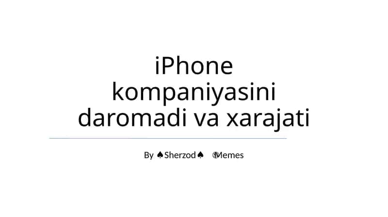 iPhone daromadi va xarajati