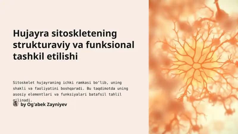 Sitoskeletning asosiy elementlari