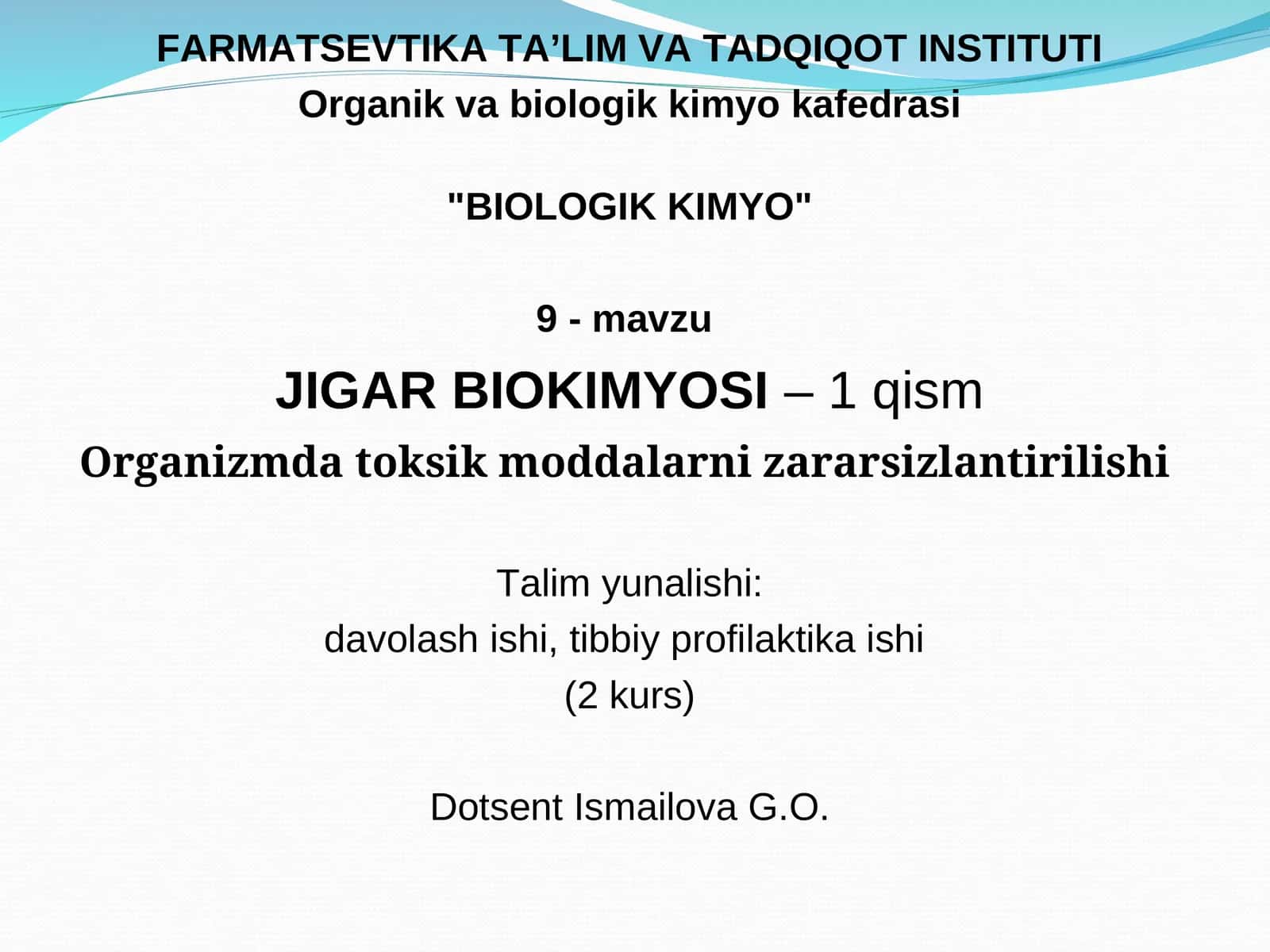 BIOLOGIK KIMYO