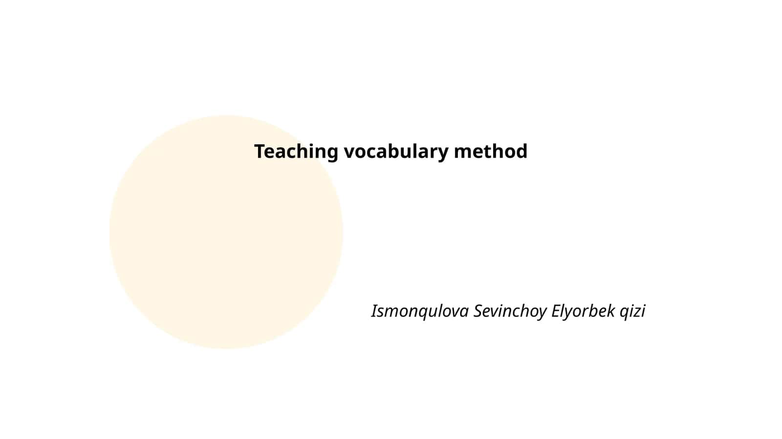 Teaching vocabulary method