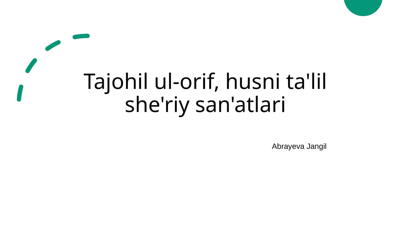 Tajohil ul-orif, husni ta'lil she'riy san'atlari