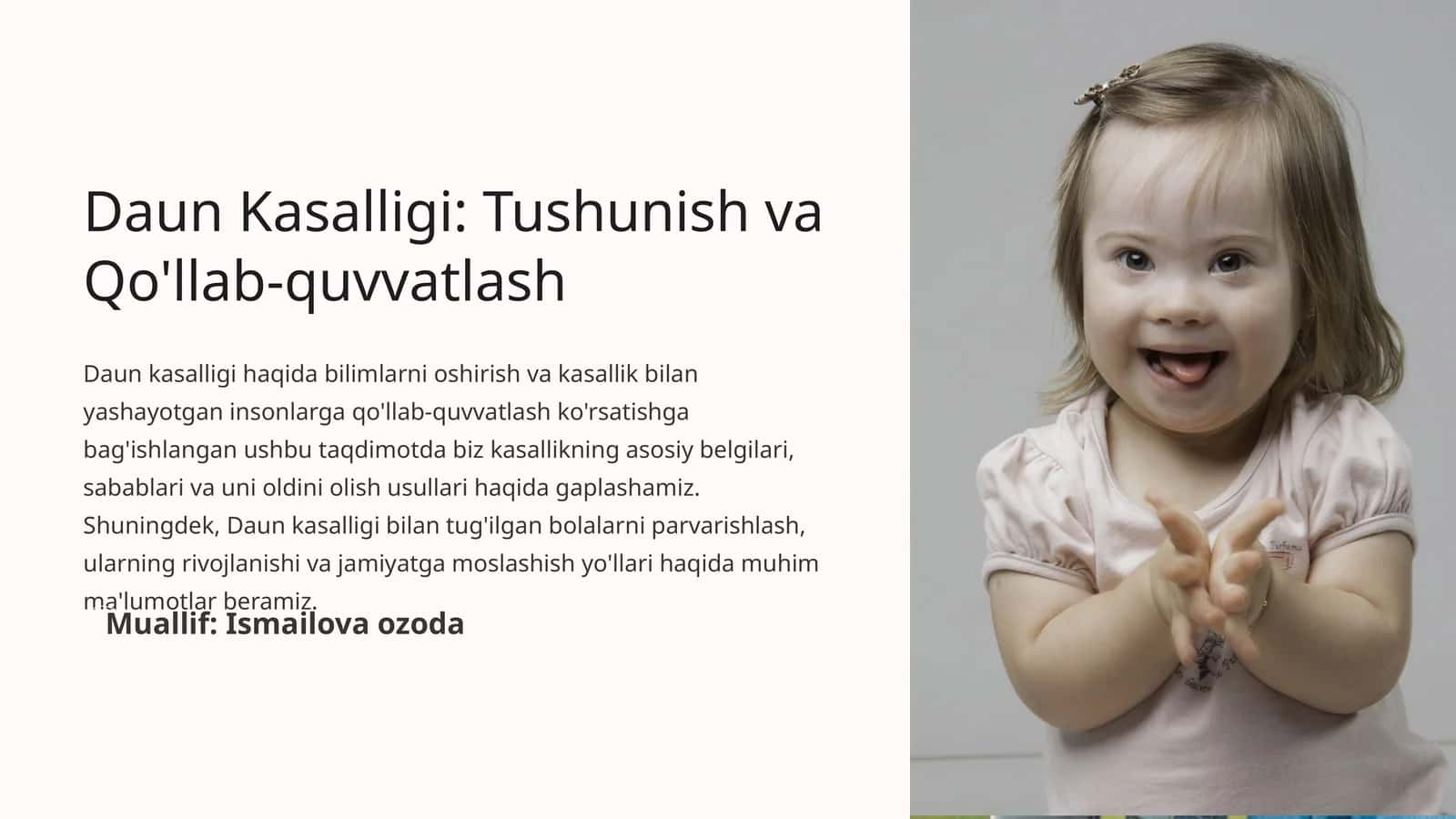 Daun Kasalligi: Tushunish va Qo'llab-quvvatlash