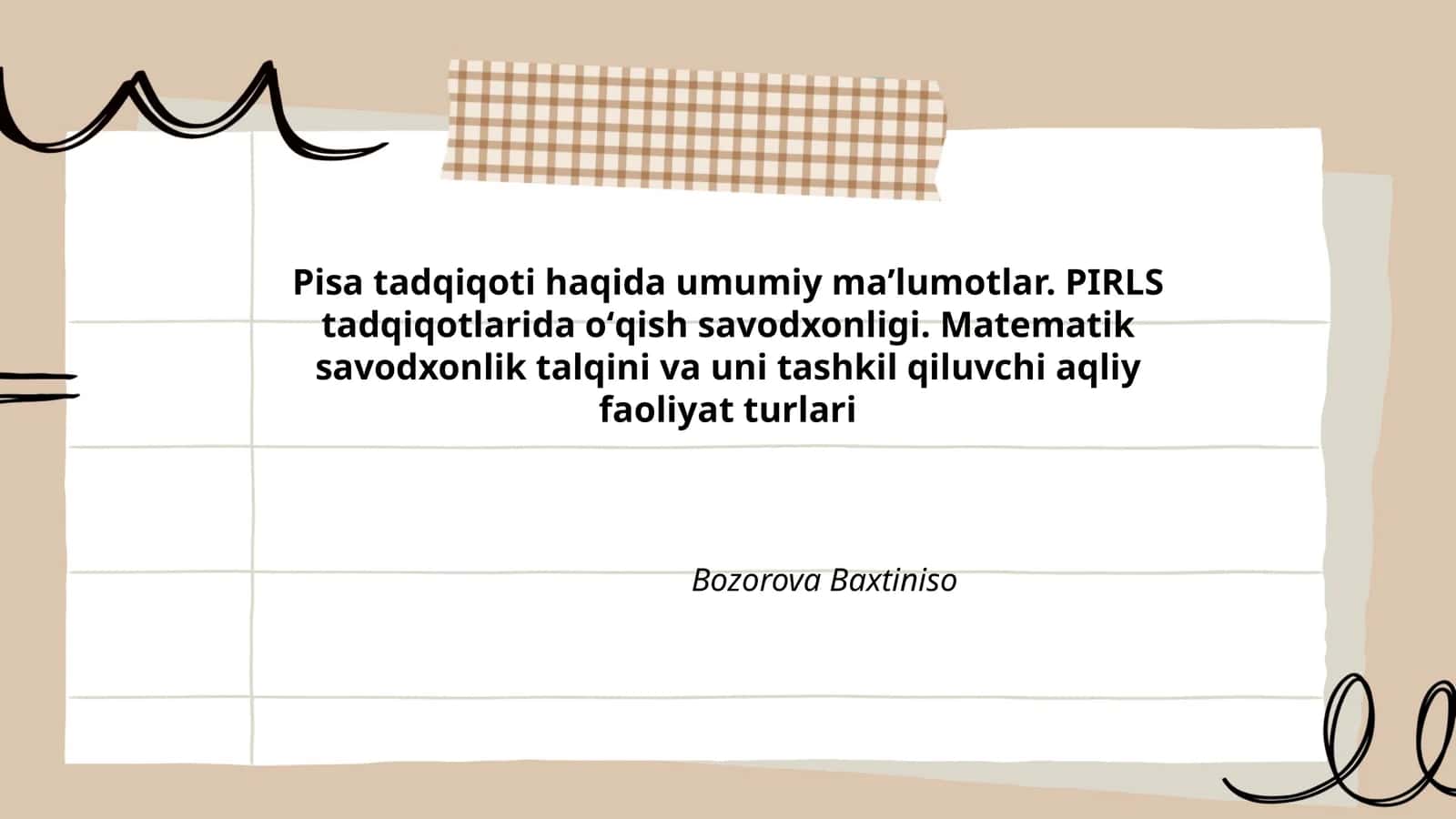 Pisa tadqiqoti haqida umumiy maʼlumotlar