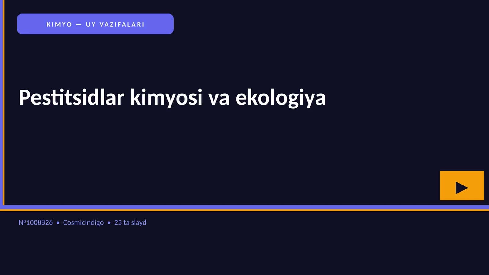 Pestitsidlar kimyosi va ekologiya