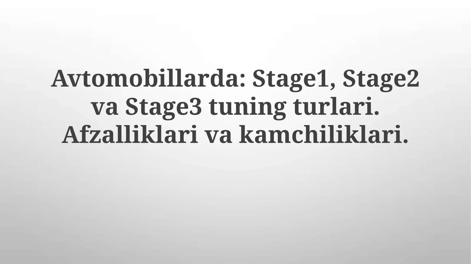 Avtomobil tuning turlari