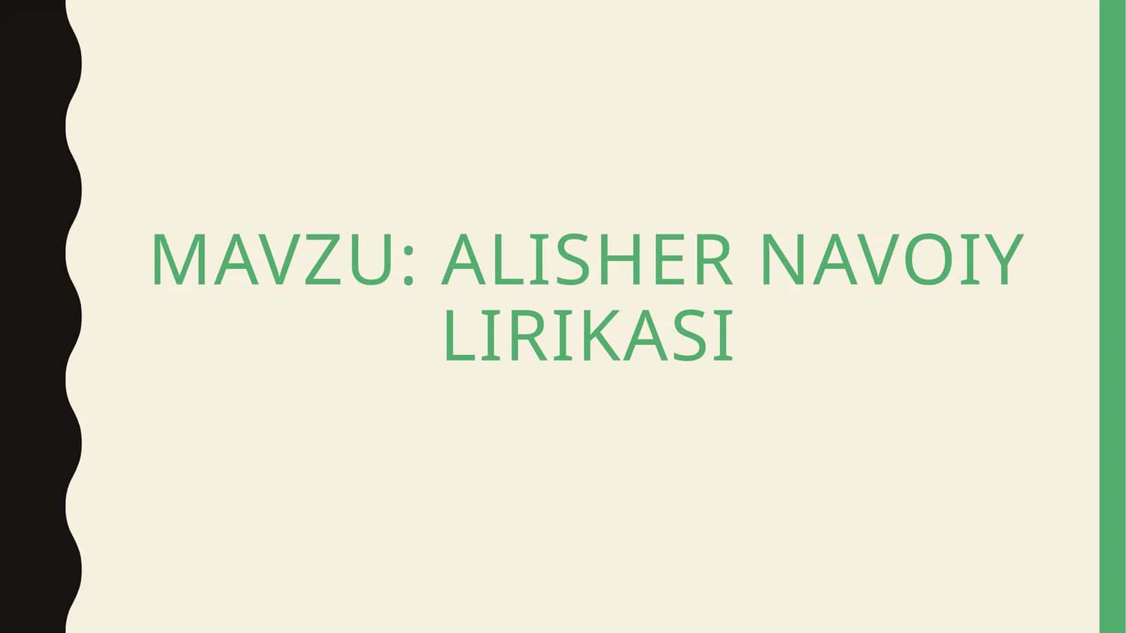 Alisher navoiy lirikasi