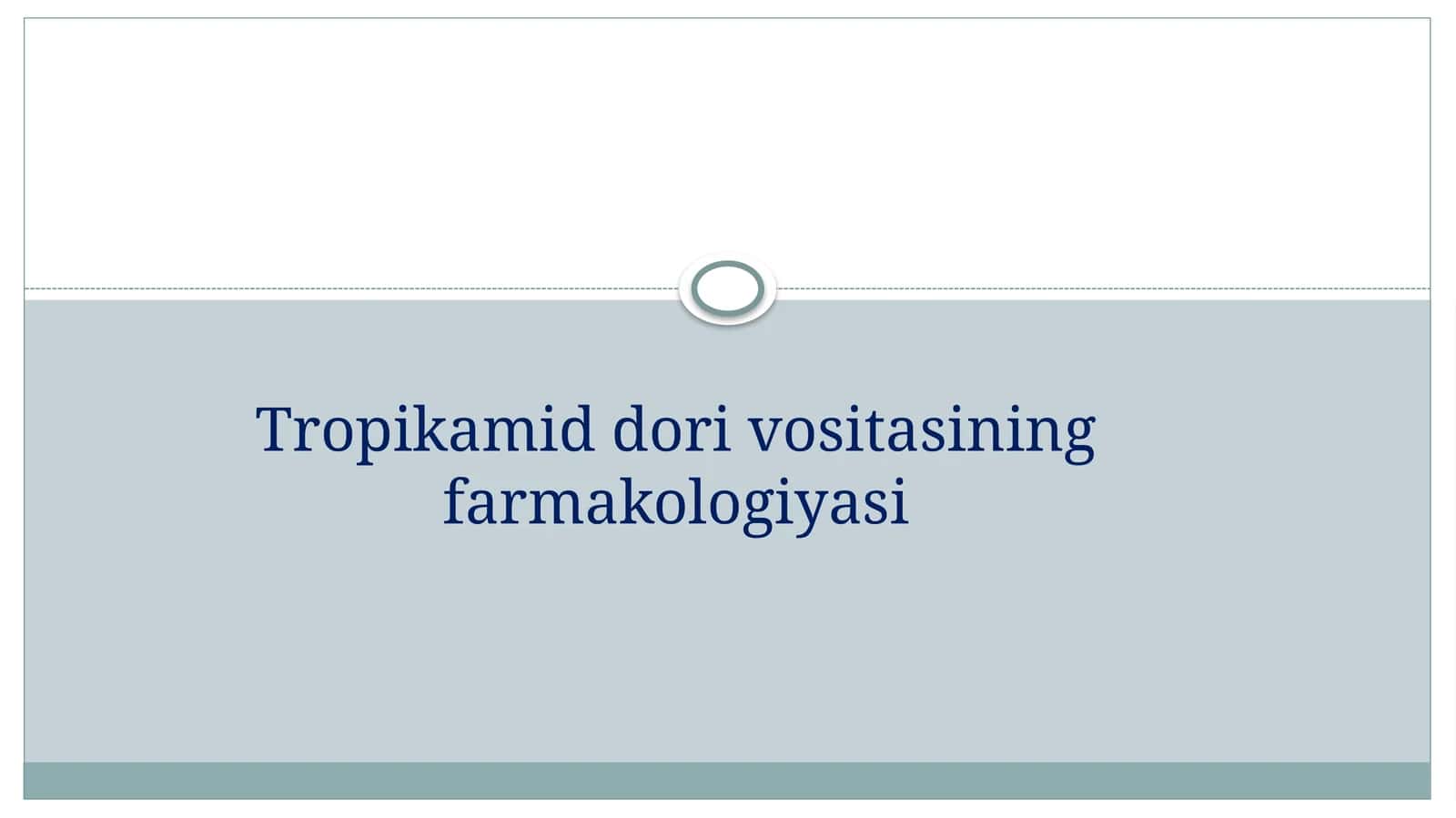 Tropikamid dori vositasining farmakologiyasi