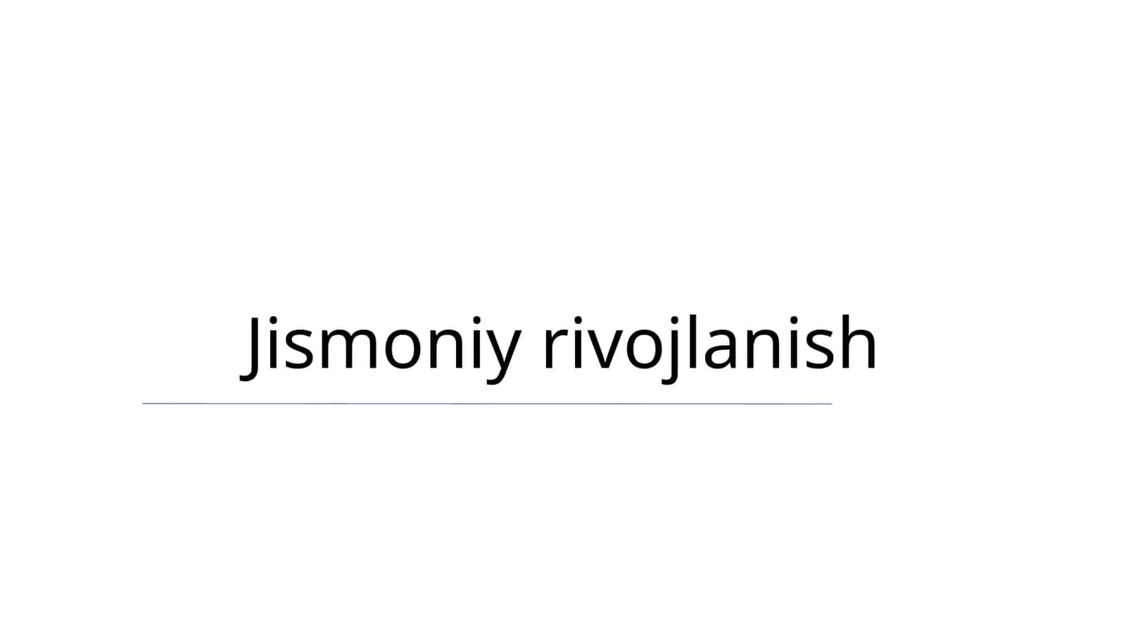 Jismoniy rivojlanish