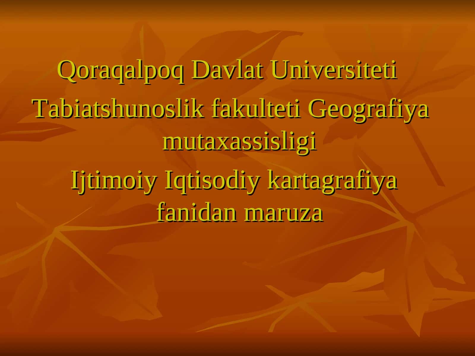 Qishloq xujaligini kartagrafiyalash