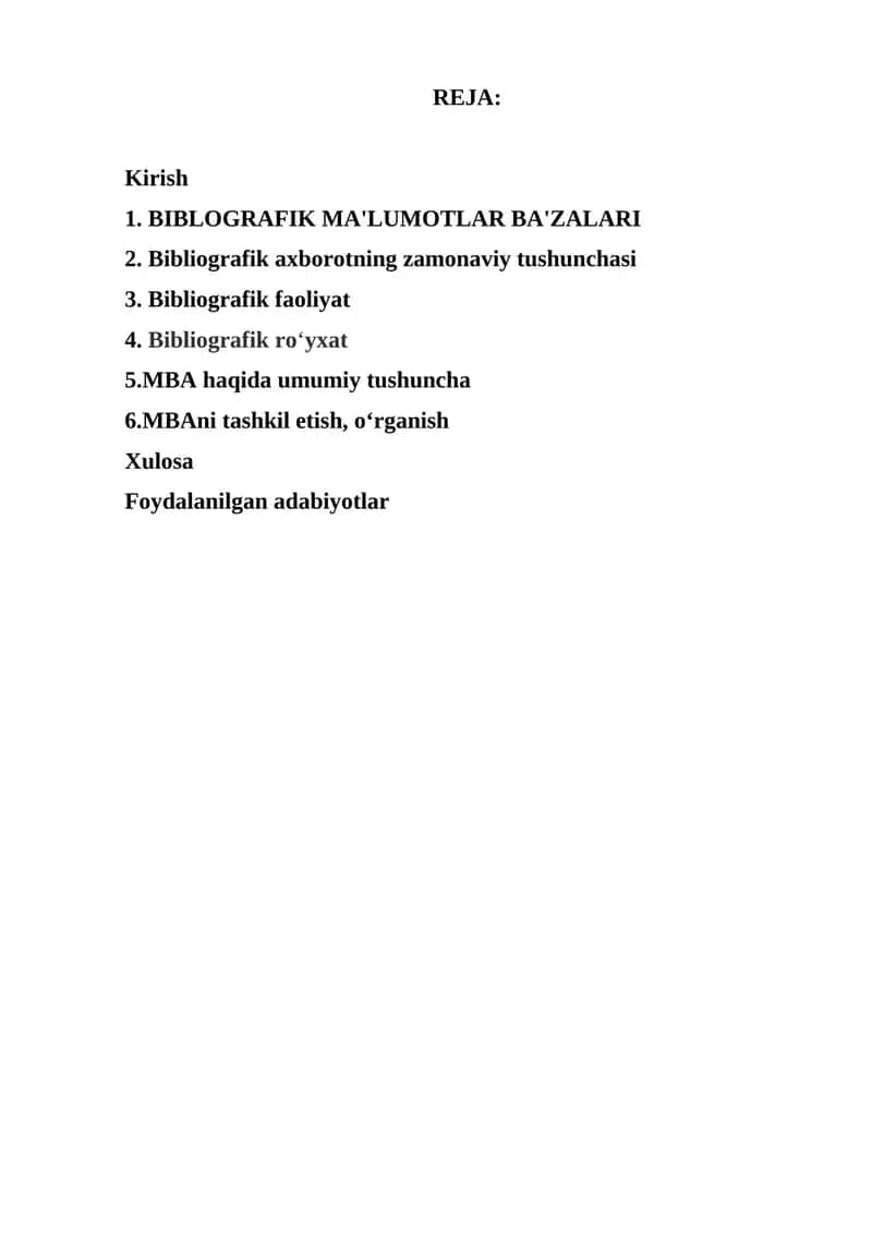 BIBLOGRAFIK MA'LUMOTLAR BA'ZALARI