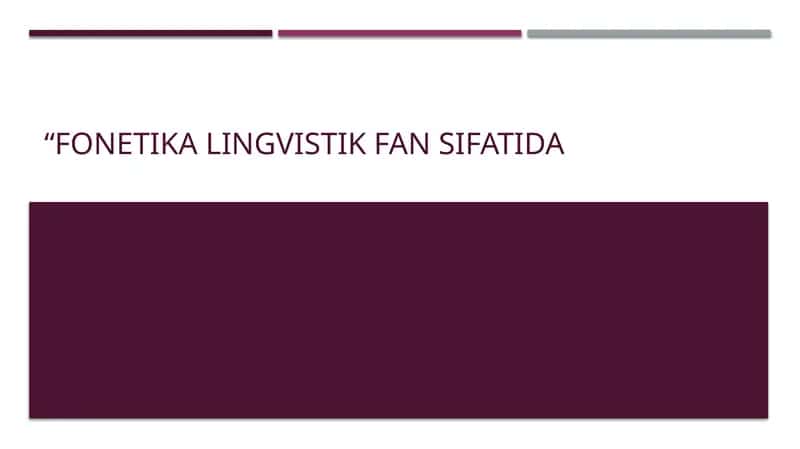 fonetika lingvistik fan sifatida