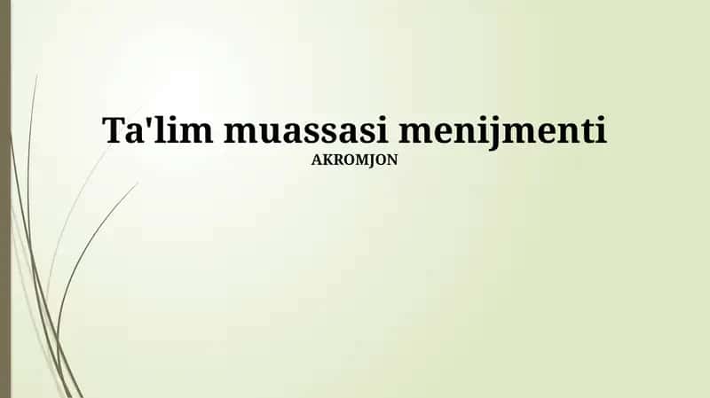 Ta'lim muassasi menijmenti