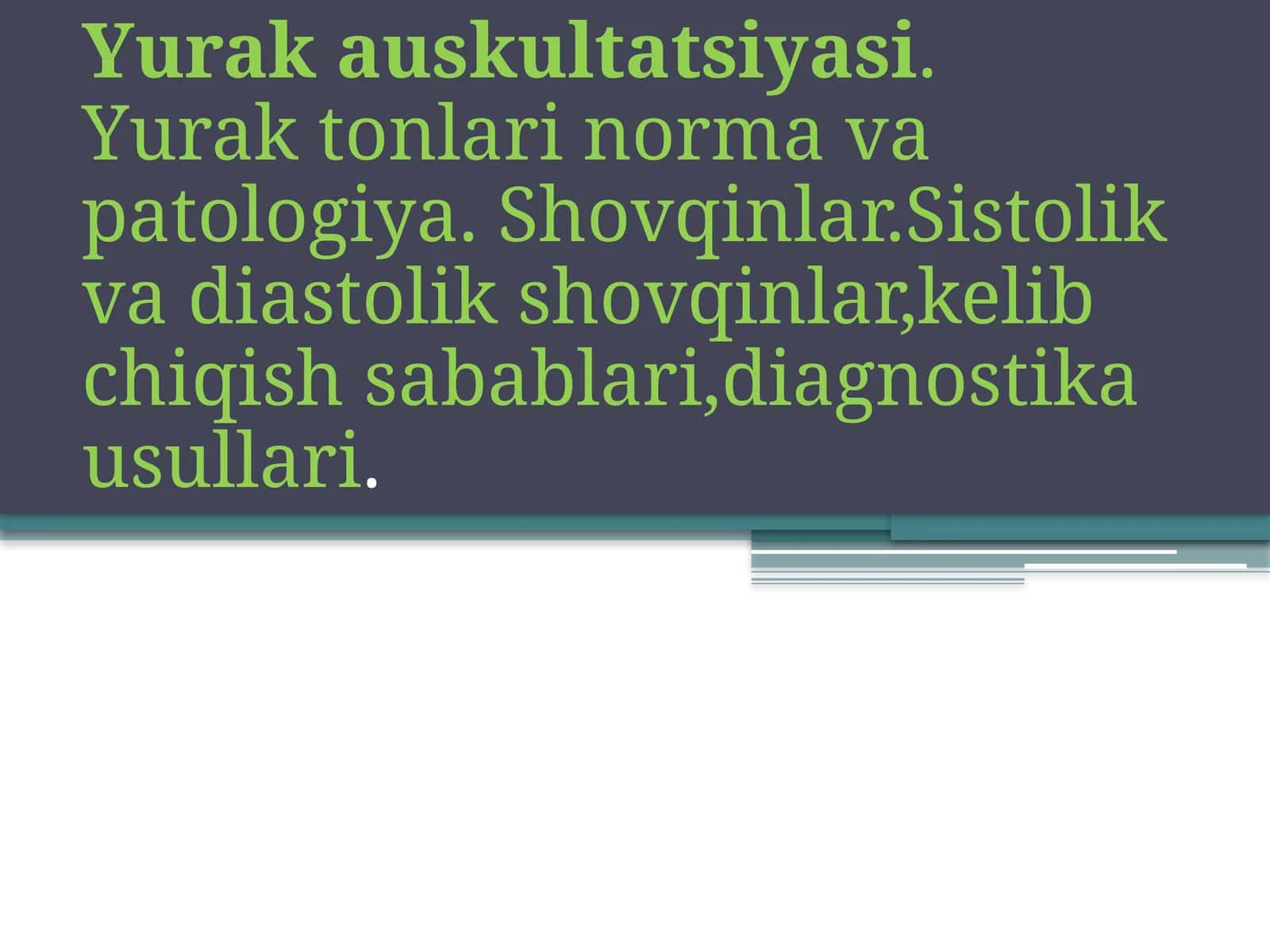 Yurak auskultatsiyasi