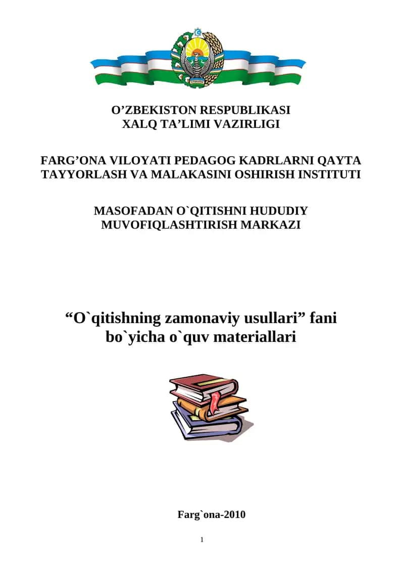 O`qitishning zamonaviy usullari
