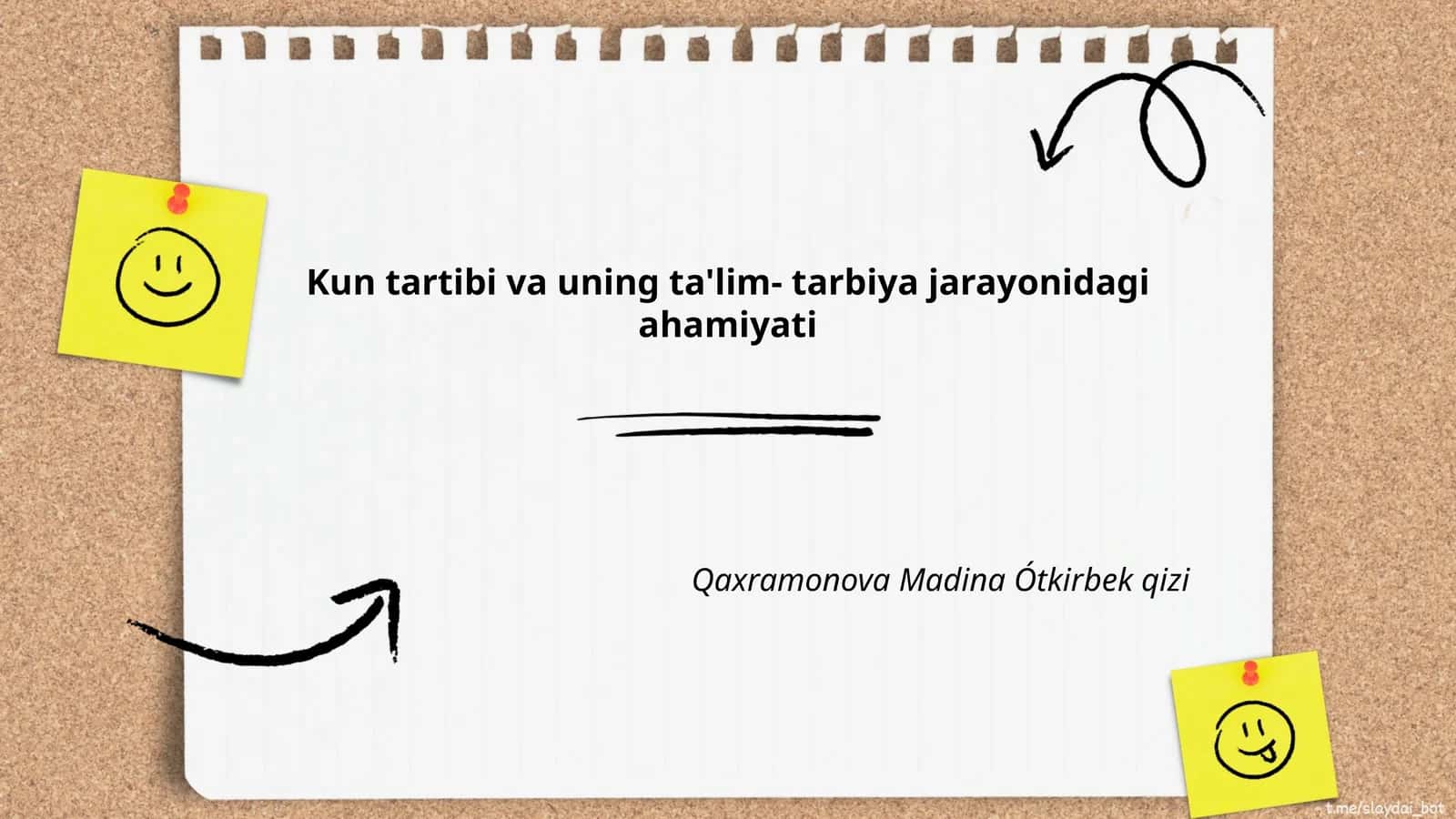 Kun tartibi va uning ta'lim- tarbiya jarayonidagi ahamiyati