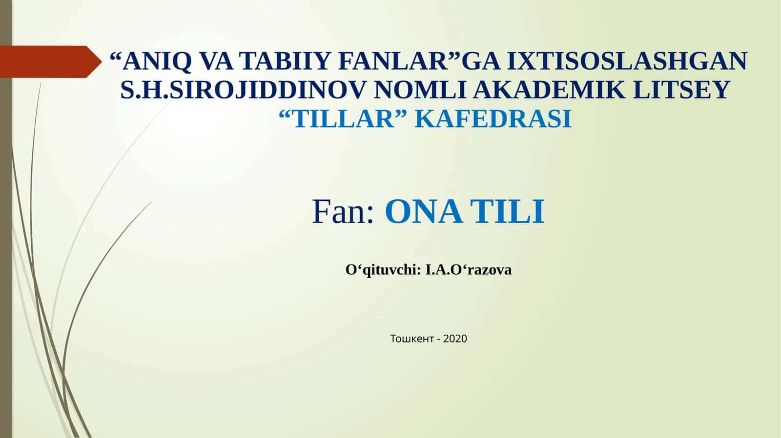 Ayni va Tabiiy Fanlar