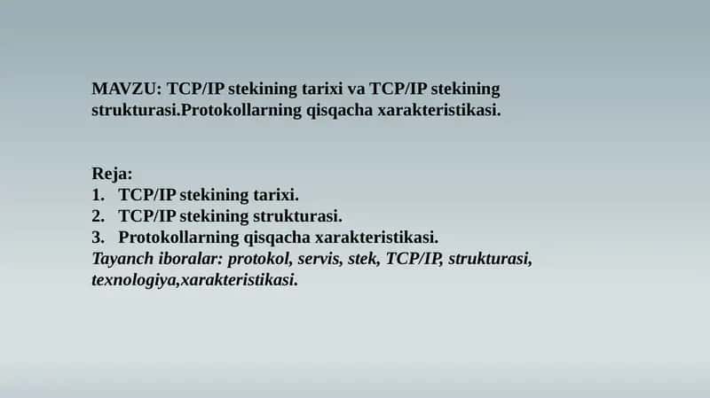 TCP/IP stekining tarixi