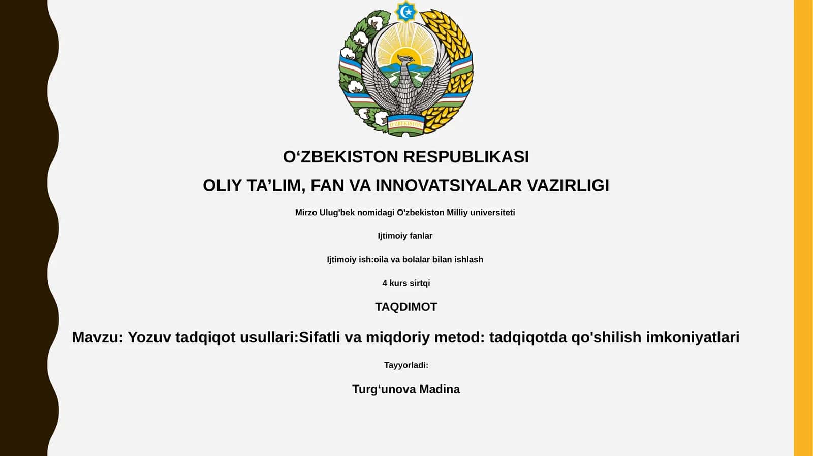 Yozuv tadqiqot usullari:Sifatli va miqdoriy metod: tadqiqotda qo'shilish imkoniyatlari