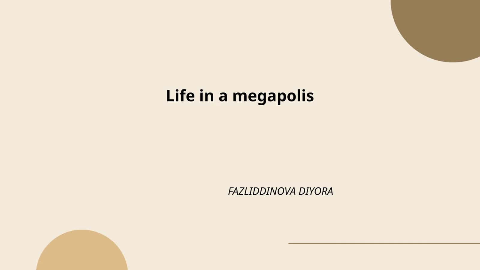 Life in a megapolis