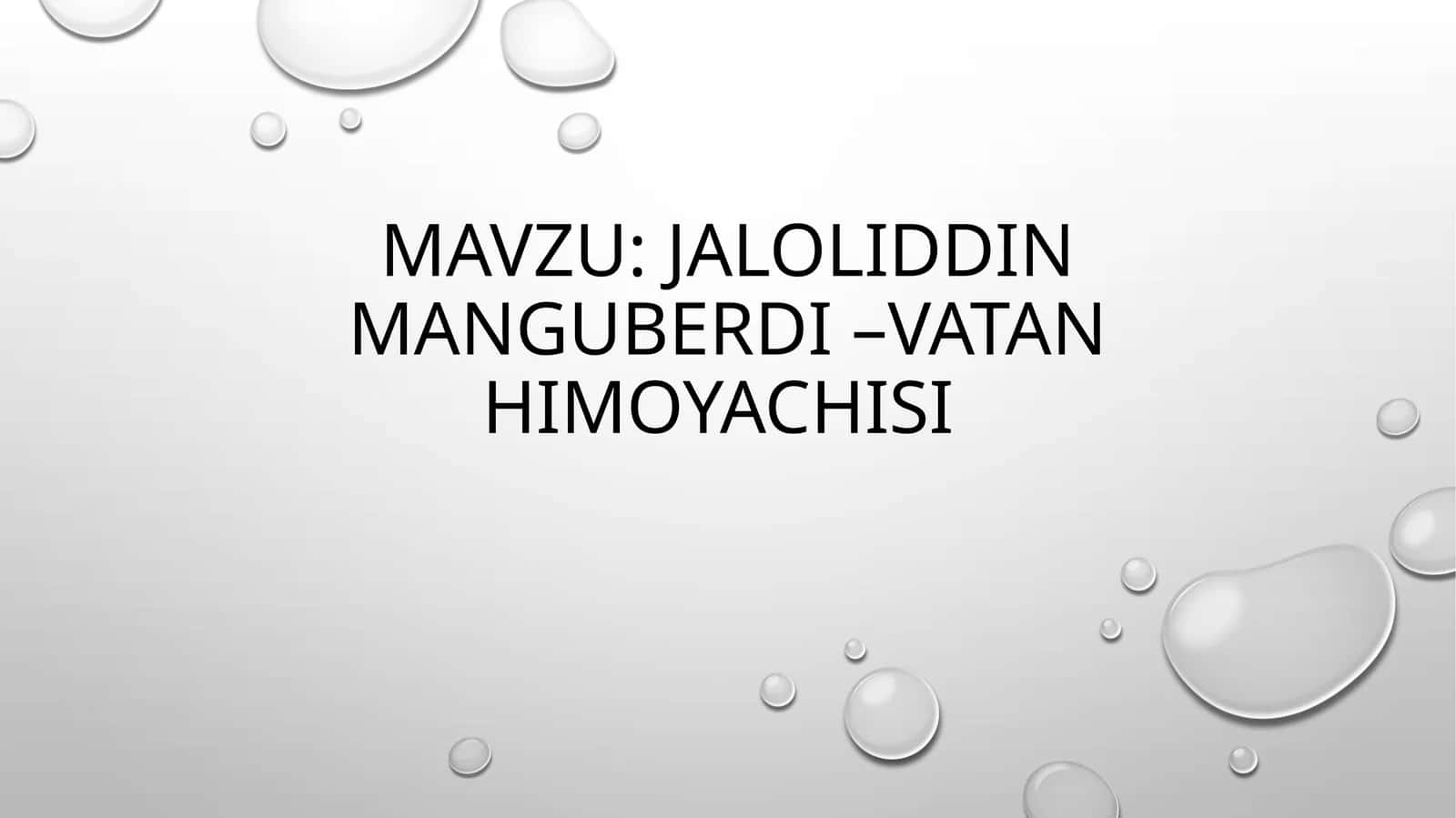 JaloliddinManguberdi–Vatan himoyachisi