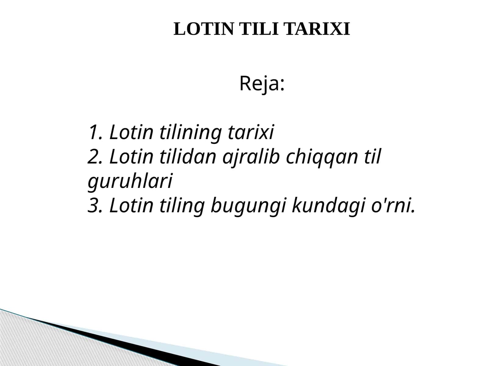Lotin tili tarixi