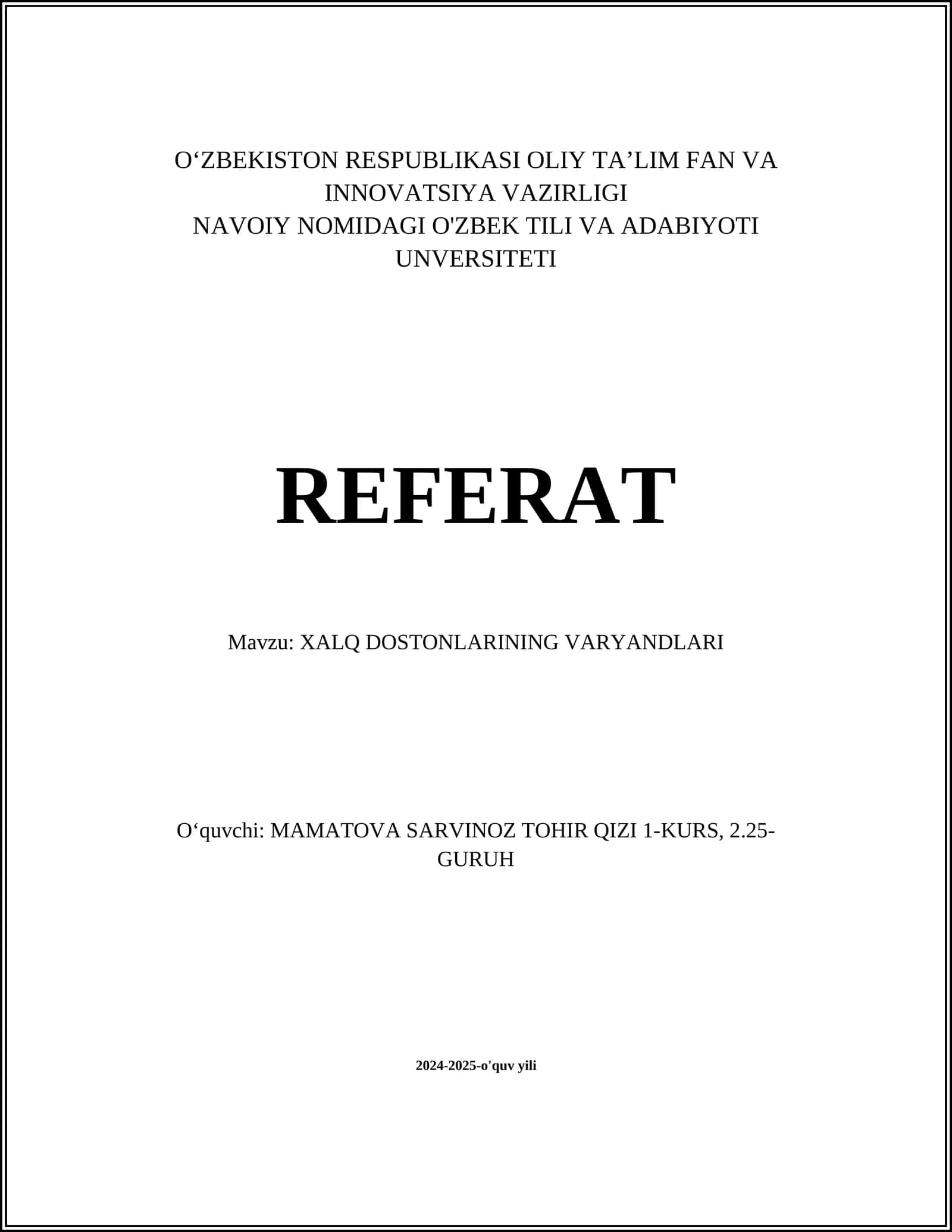 Oʻzbek xalqi dostonlari
