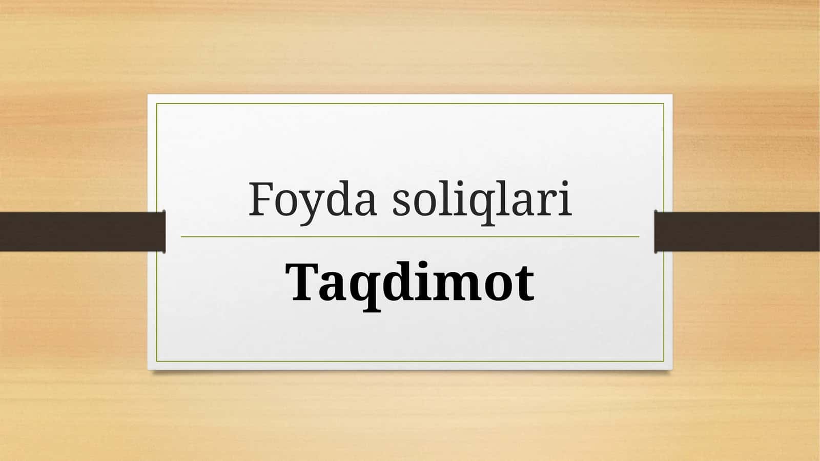 Foyda solig‘i