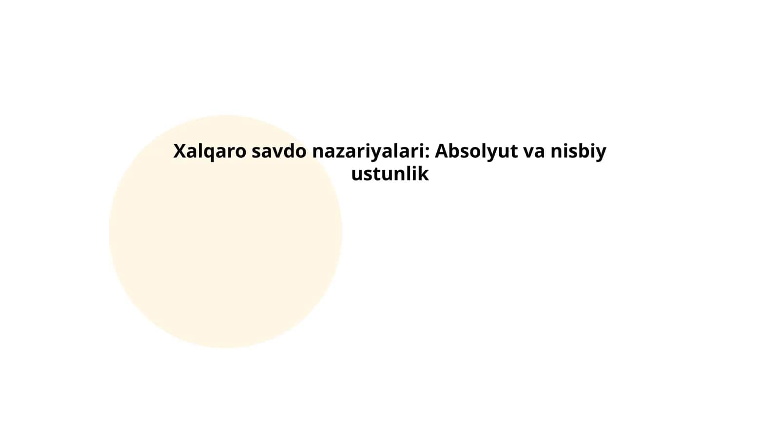 Absolyut ustunlik nazariyasi