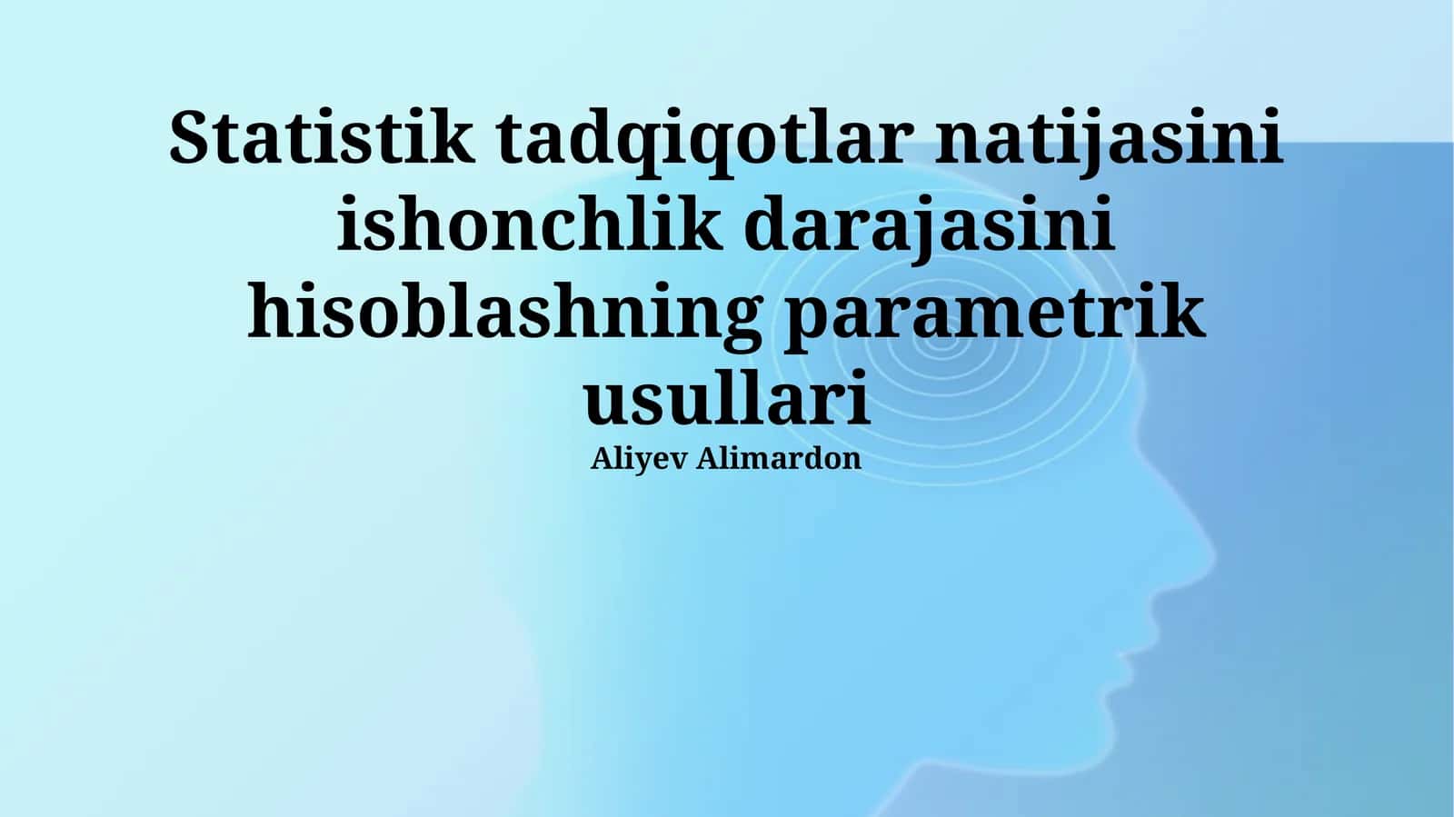 Parametrli Usullar Ta'rifi