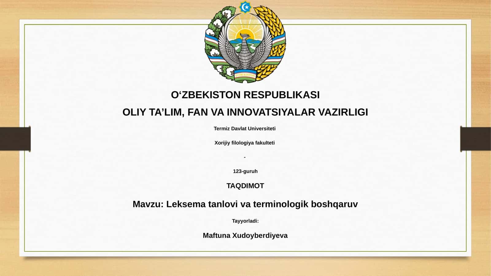 Leksema tanlovi va terminologik boshqaruv