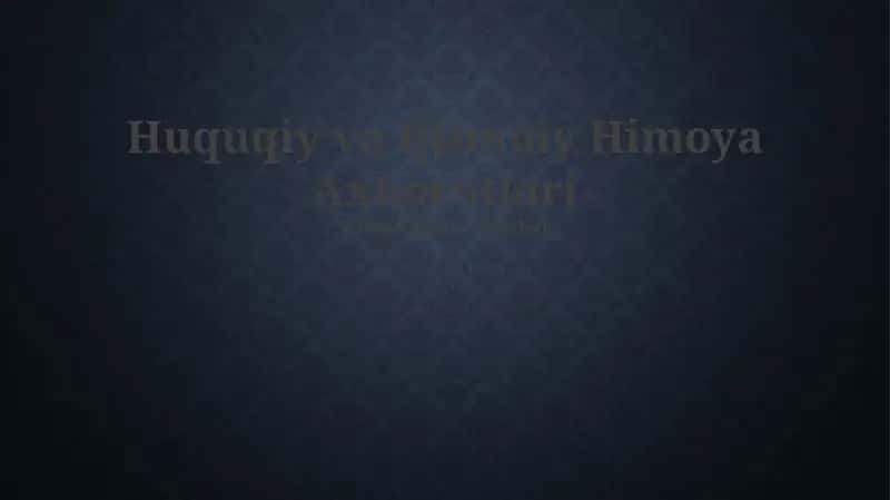 Huquqiy va Ijtimoiy Himoya Axborotlari