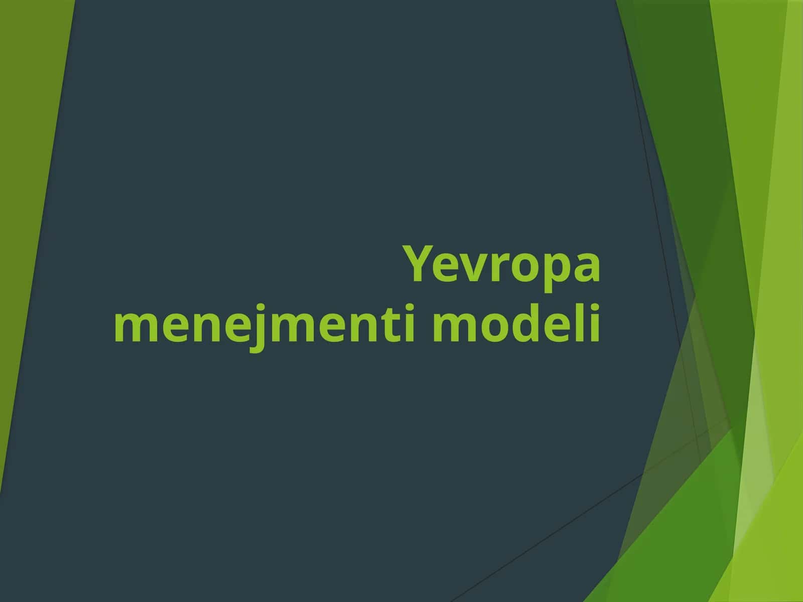 Yevropa menejmenti modeli