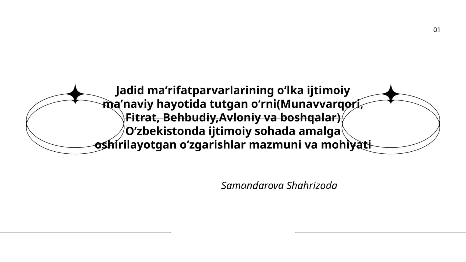 Jadid maʼrifatparvarlarining oʻlka ijtimoiy maʼnaviy hayotida tutgan oʻrni(Munavvarqori, Fitrat, Behbudiy,Avloniy va boshqalar)