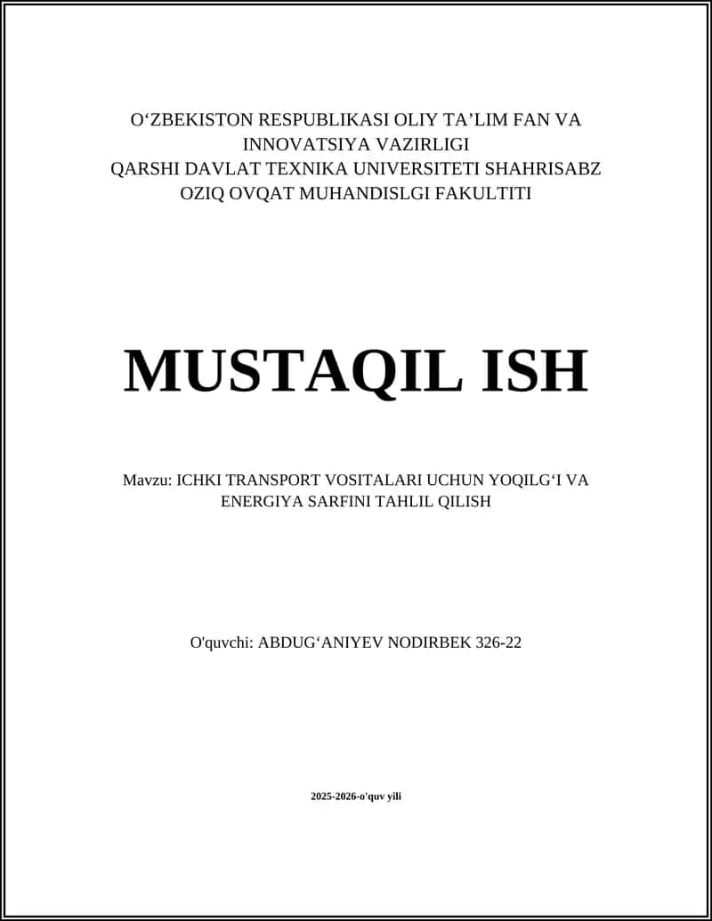 Yoqilg‘i sarfini o‘lchash va monitoring qilish usullari