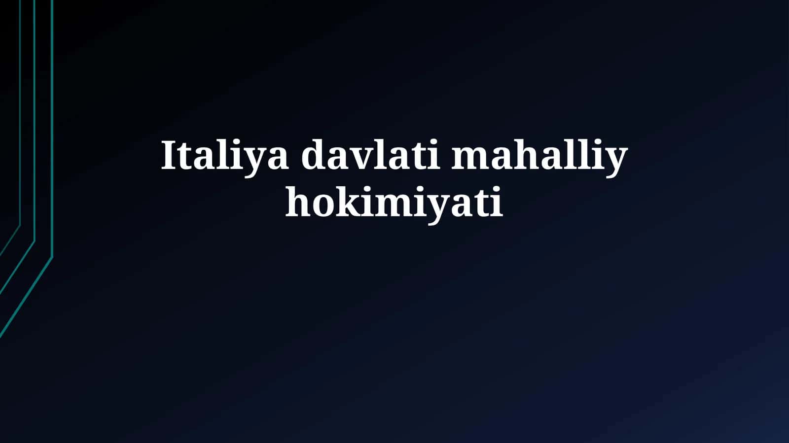 Italiya davlatimahalliyhokimiyati