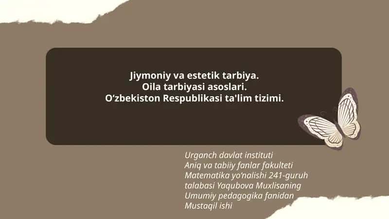 Umumiy pedagogika fanidan Mustaqil ishi