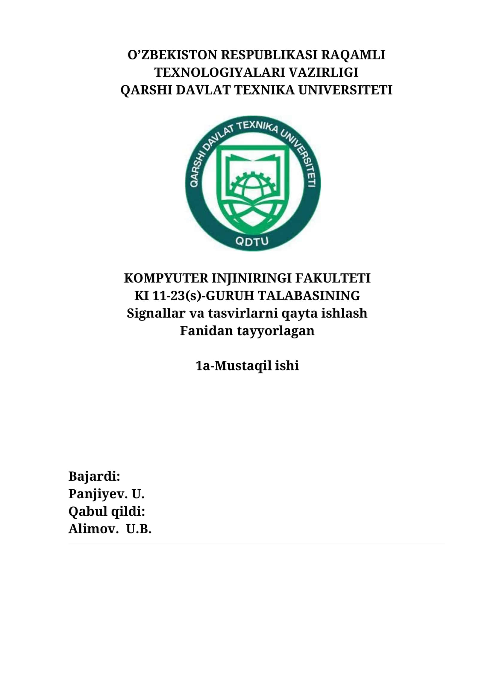 Signal turlari va ularni ifodalash