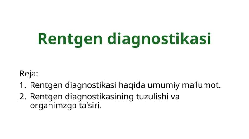 Rentgen diagnostikasi
