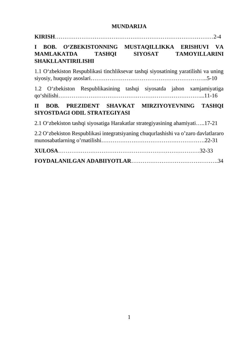 O'zbekistonning Mustaqillikka Erishuvi va Tashqi Siyosat Tamoyillari