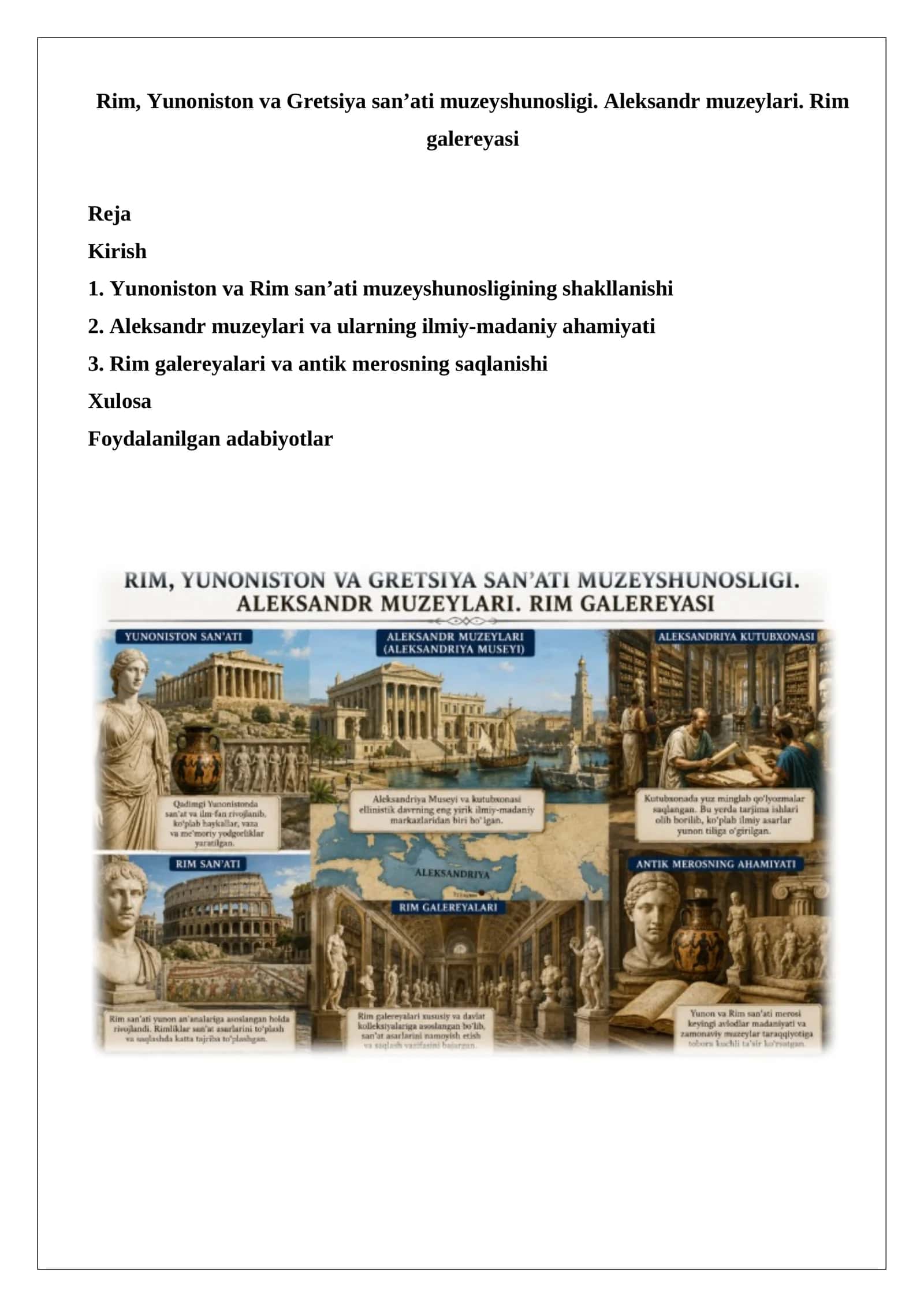 Yunoniston va Rim san’ati muzeyshunosligi