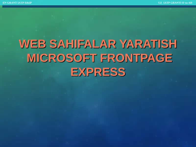 Microsoft FrontPage Express