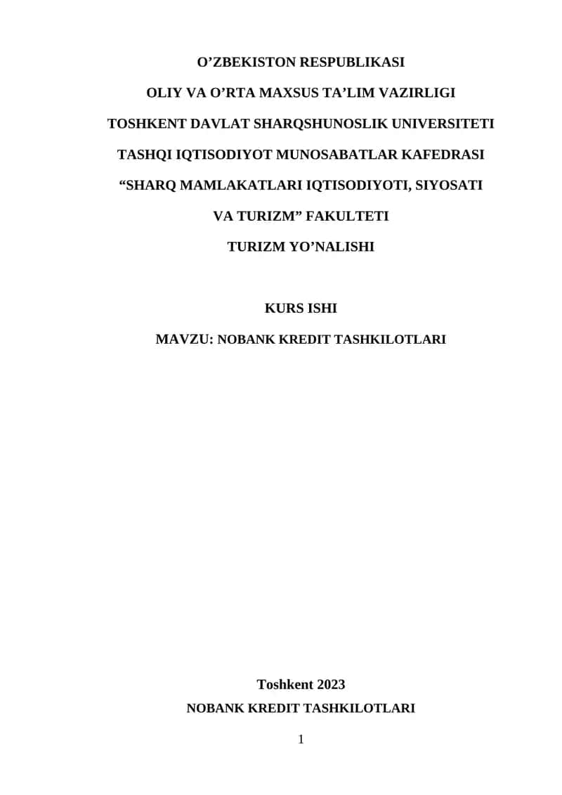 NOBANK KREDIT TASHKILOTLARI