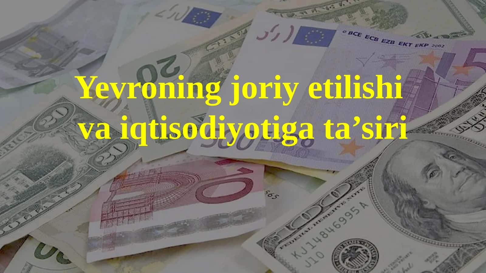 Yevroning joriy etilishi va iqtisodiyotiga ta’siri