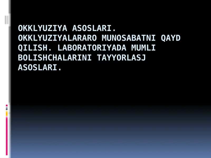 Okklyuziya asoslari