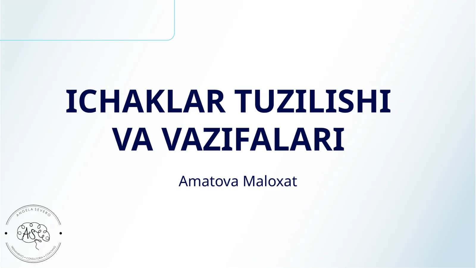 ICHAKLAR TUZILISHI VA VAZIFALARI