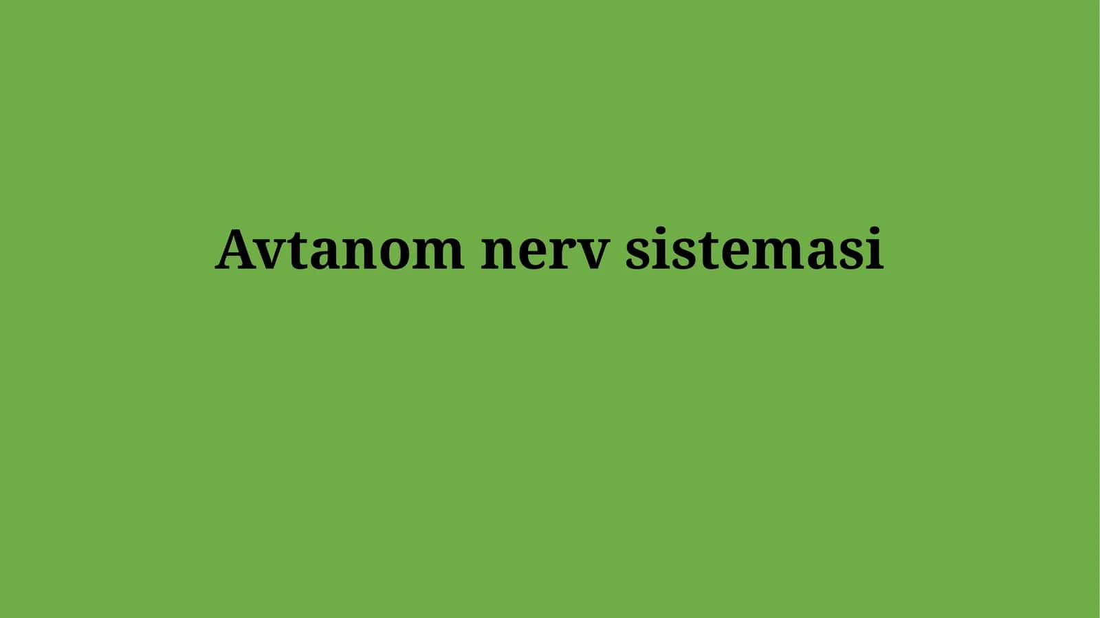Avtonomnervsistemasi