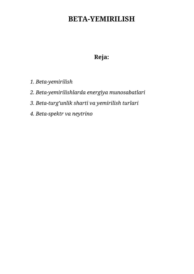 BЕTA-YEMIRILISH