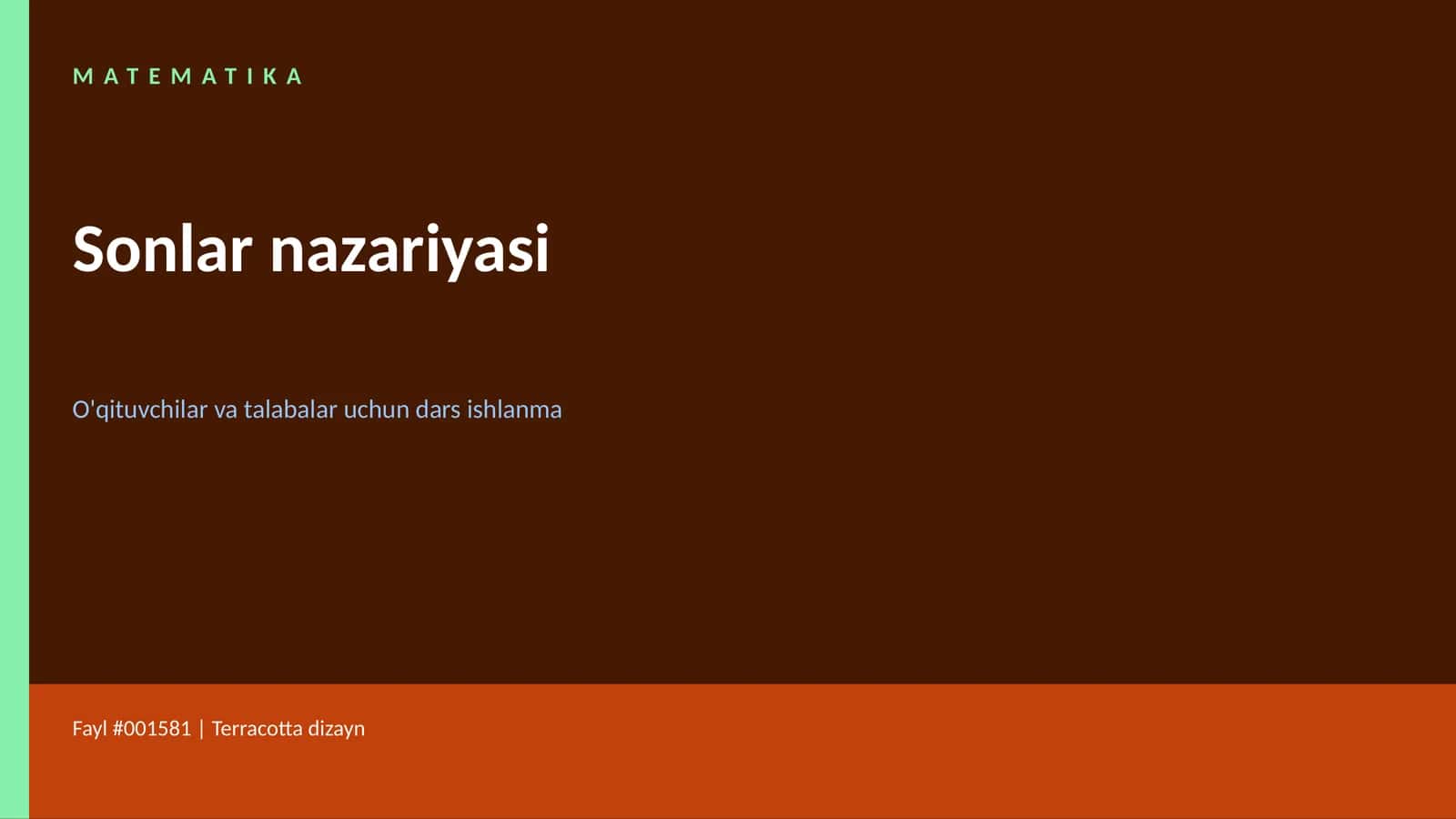 Matematika Sonlar nazariyasi