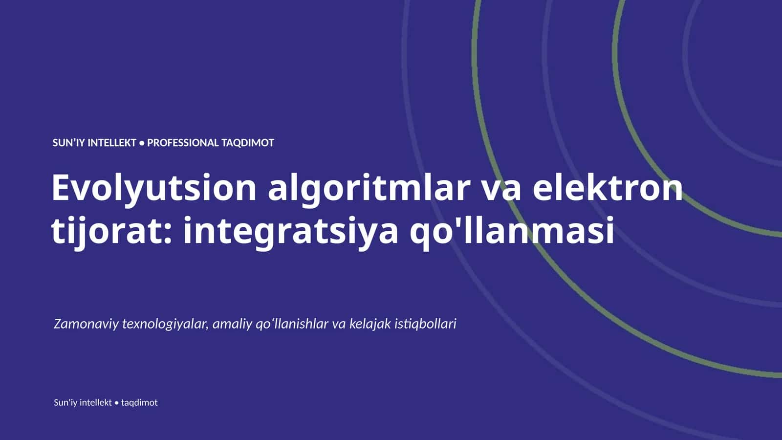 Evolyutsion algoritmlar va elektron tijorat: integratsiya qo'llanmasi