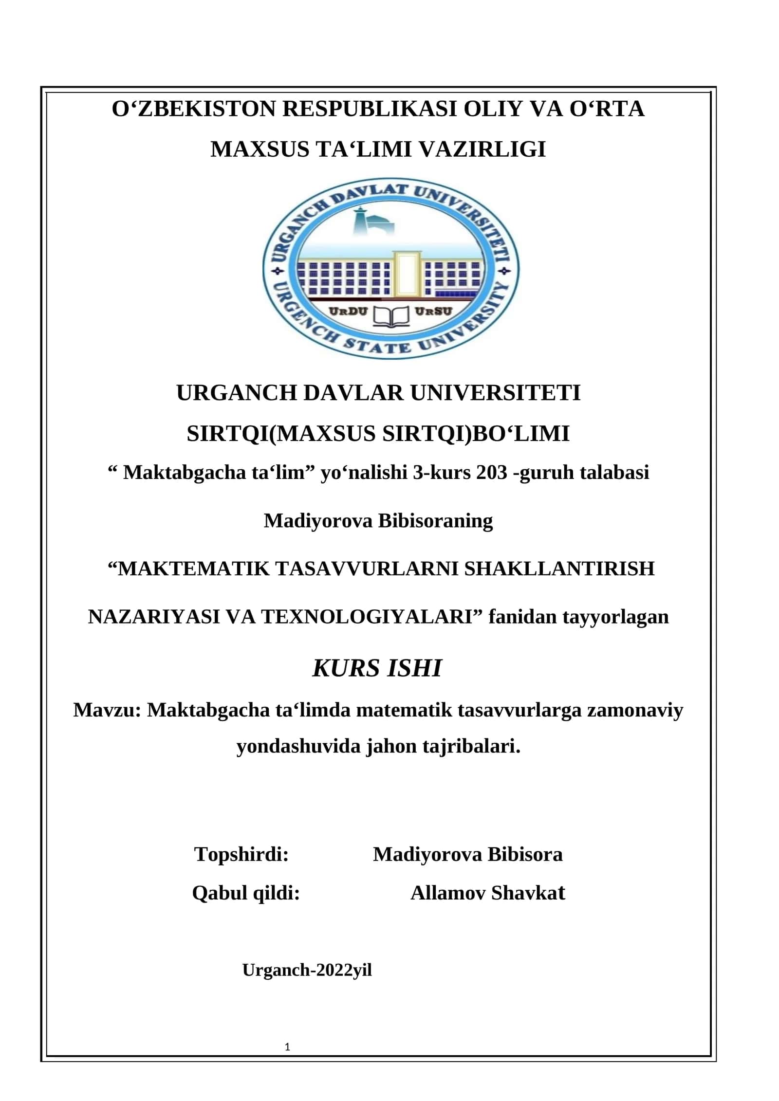 MAKTEMATIK TASAVVURLARNI SHAKLLANTIRISH NAZARIYASI VA TEXNOLOGIYALARI